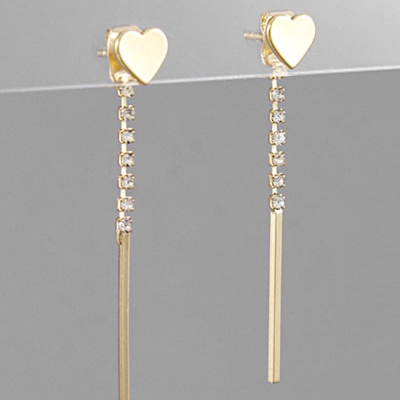 Heart & Bar Drop Earrings